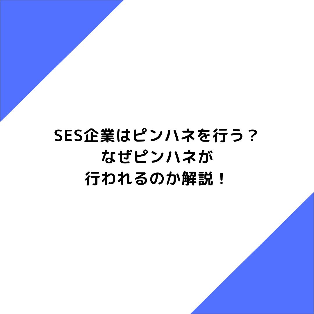 SES企業はピンハネを行う？なぜピンハネが行われるのか解説！